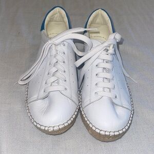 NWOT Andrew Stevens Leather Espadrille Sneakers SZ 37 USA 6.5